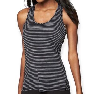Athleta | Black and Gray Striped Tank Top